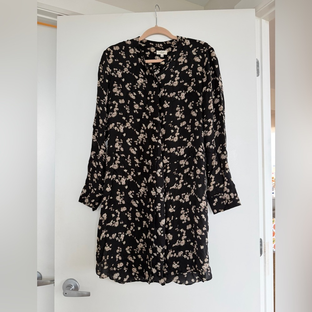 Floral Black Dress Aritzia silk